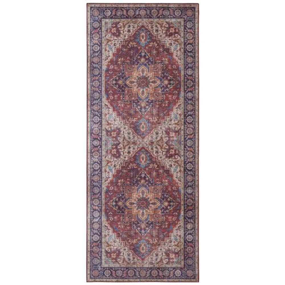 THE RUGS Anthea Oriental Vintage Medallion Flatweave Rug, Red, W: 290 cm, D: 200 cm, H: 0.5 cm – 3