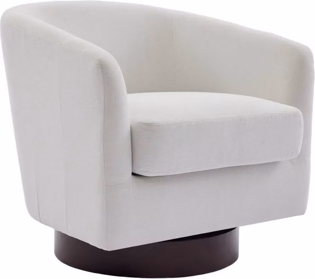 Garden Sanctuary Beige Linen Fabric Swivel Accent Armchair