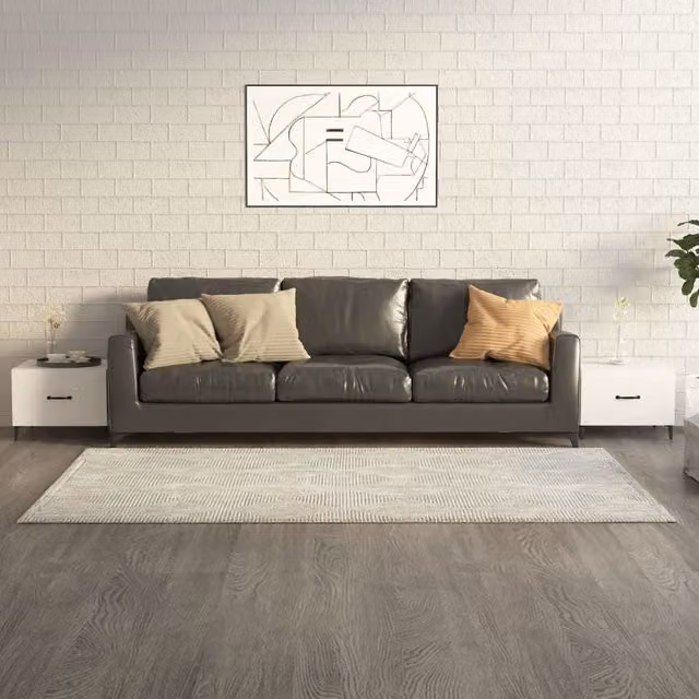Berkfield Home Set of 2 High Gloss White Square Coffee Tables with Metal Legs, W/D/H: 50 x 50 x 40 cm – 1