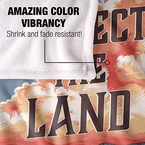 Yellowstone Protect The Land Silky Touch Super Soft Fleece Throw Blanket in White and Multicolour, W/D: 152 x 127 cm – 3