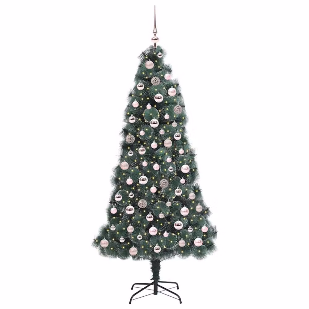 Berkfield Home Pre-lit Artificial Christmas Tree with Ball Set, Green, Height: 180 cm – 3