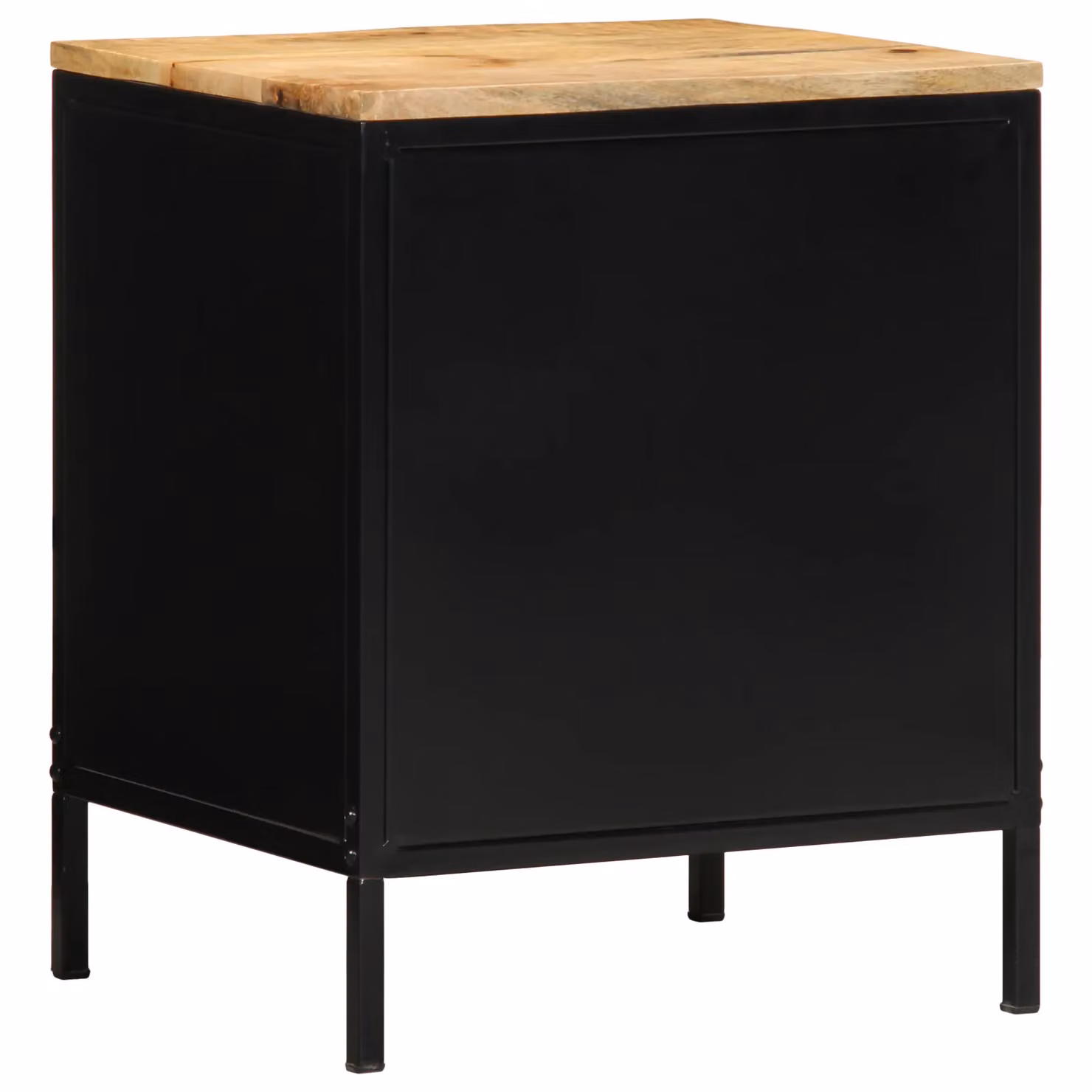 Berkfield Home Set of 2 Solid Mango Wood Bedside Cabinets in Black, W/D/H: 40 x 35 x 50 cm – 5
