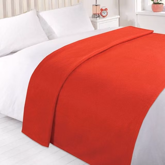 Dreamscene Plain Red Fleece Throw Blanket