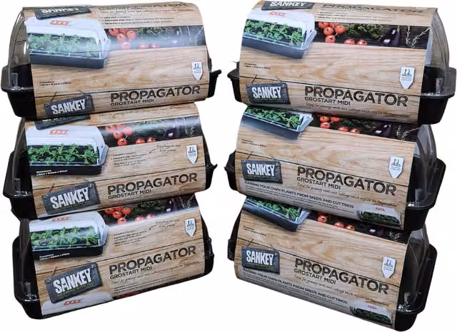 Samuel Alexander Black Plastic Unheated Seed Starter Tray Propagator and Indoor Seedling Planter