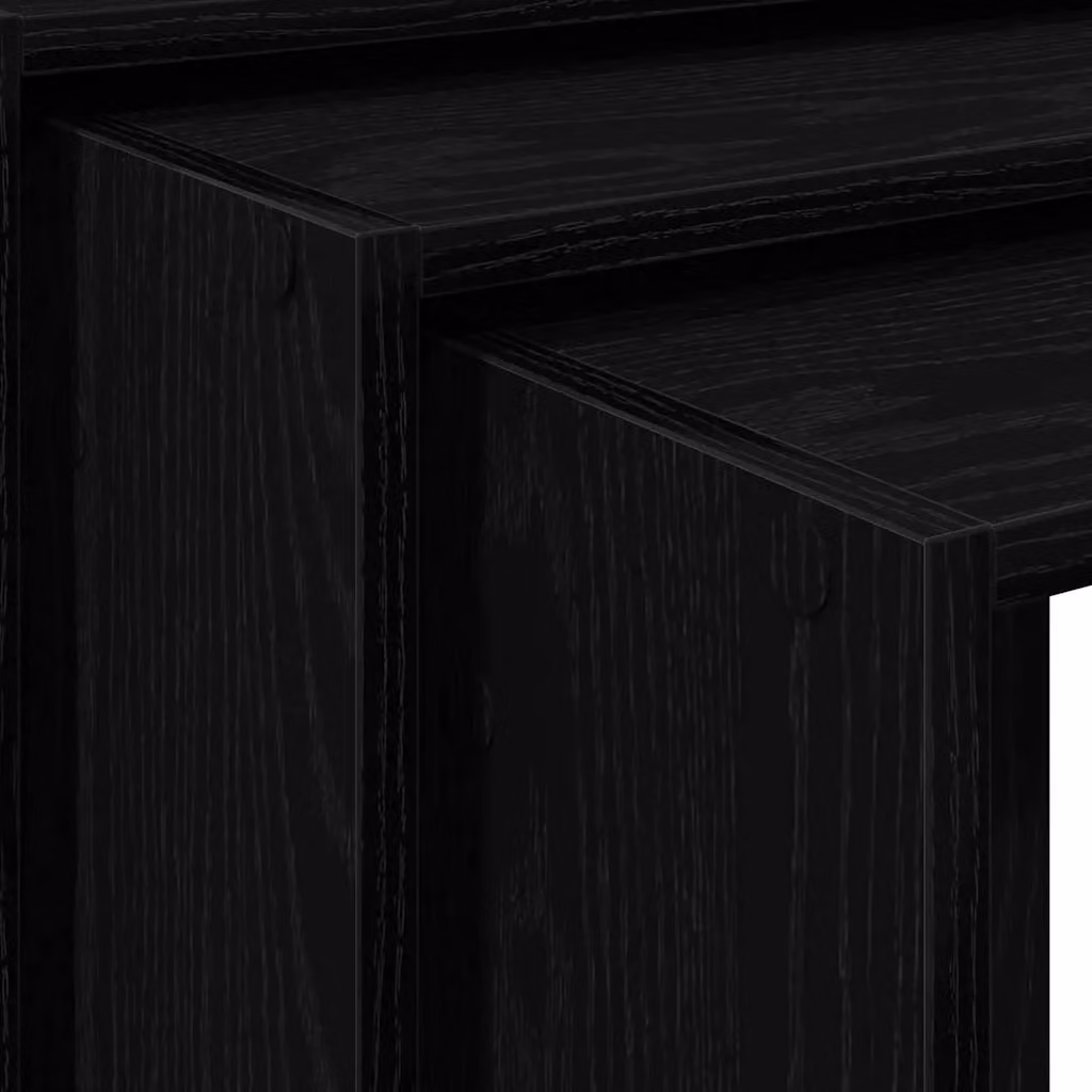 Berkfield Home Nesting Tables, 3 Piece Set in Black Engineered Wood – 5