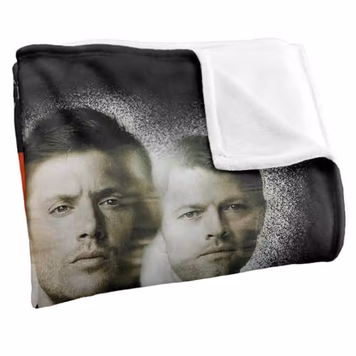 LOGOVISION Supernatural Sam Dean Crowley Castiel Between Darkness Super Soft Silky Touch Fleece Throw Blanket, W: 152 cm, D: 127 cm – 2