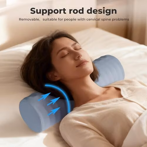 Lavio Orthopaedic Memory Foam Cervical Pillow with Cooling Lyocell Removable Cover in White – 3