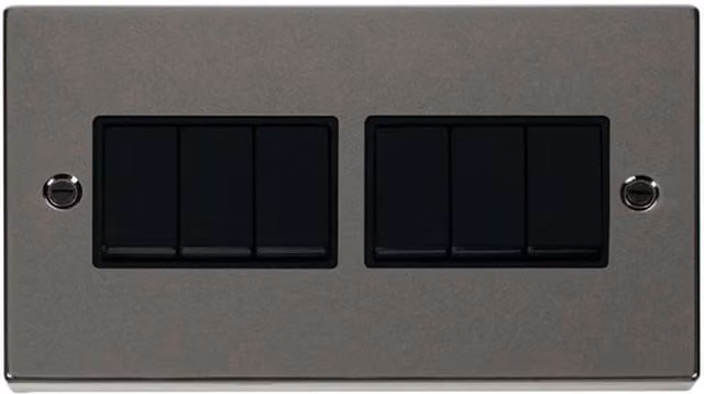 SE Home Black 6 Gang 2 Way Surface Mount Light Switch