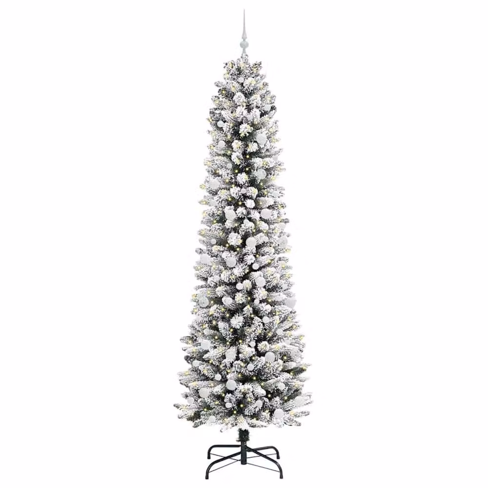 Berkfield Home Artificial Christmas Tree with 300 LEDs in Green, White and Black, Height: 240 cm – 3