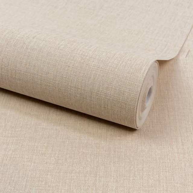 Grandeco Trente Natural Linen Wallpaper in Beige