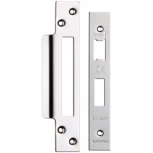 Loops Forend Strike and Fixing Pack for Sashlocks in Bright Stainless Steel Silver