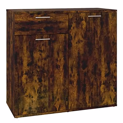 vidaXL Smoked Oak Sideboard in Brown, W/D/H: 80 x 36 x 75 cm – 1