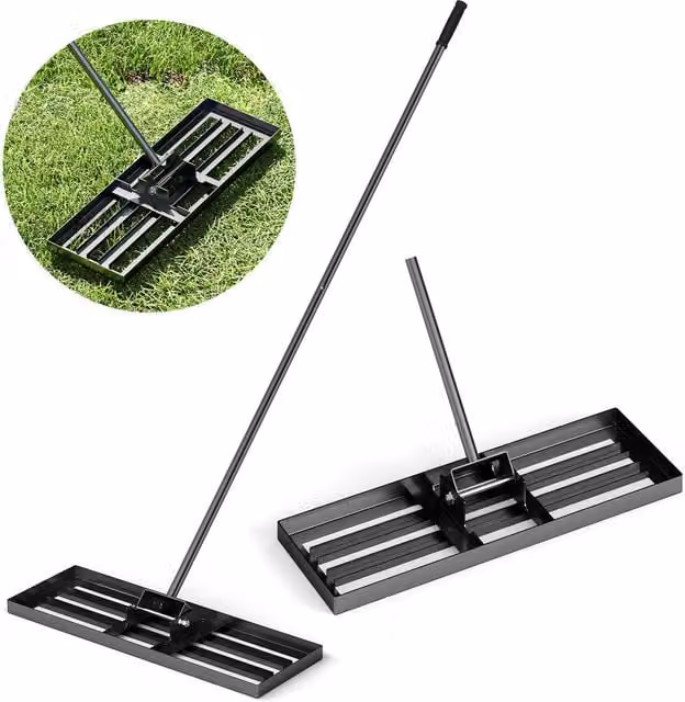 COSTWAY Black Lawn Leveling Rake, W: 75 cm, D: 25 cm