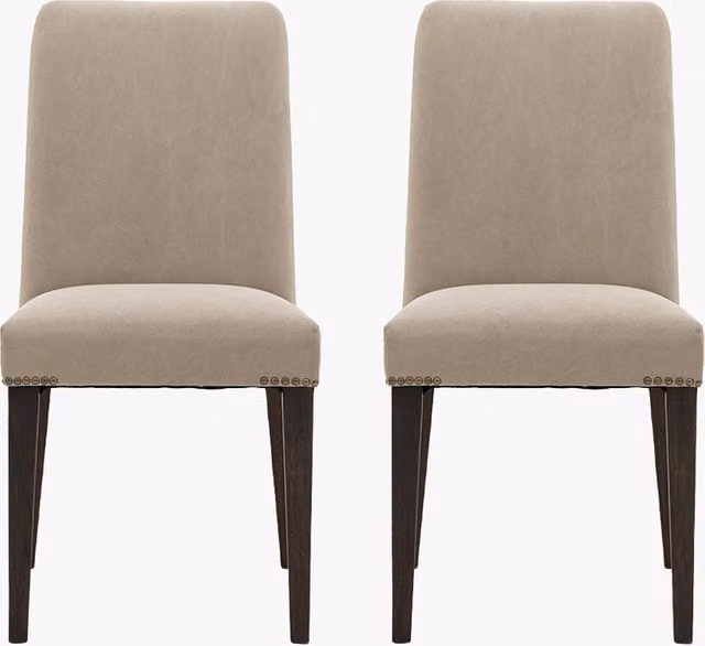 Perch & Parrow Chateau Dining Chairs in Cement and Coffee, Set of 2