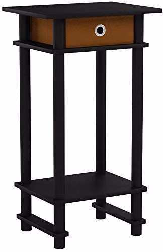 Furinno TURN-N-TUBE Set of 2 3-Tier Side Tables with Storage Bin in Espresso – 5