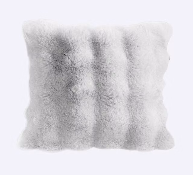 Sweet Dreams Alpine White Faux Fur Square Filled Cushion, W/D/H: 43 x 43 x 43 cm