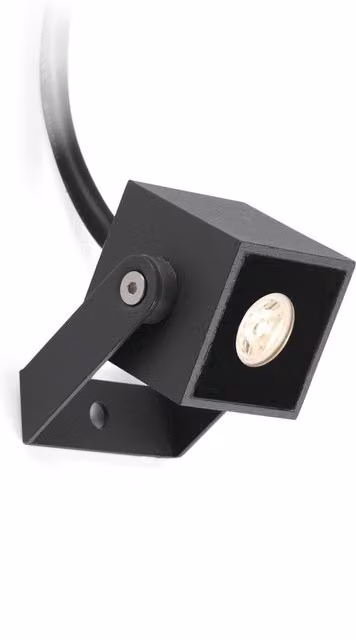 Faro Modern Rectangular LED Garden Spotlight in Grey and Black with Glass Detail