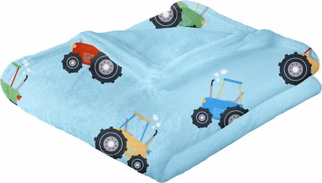 Bedlam Farmyard Friends Printed Fleece Throw in Blue, W/D/H: 120 x 150 cm – 1