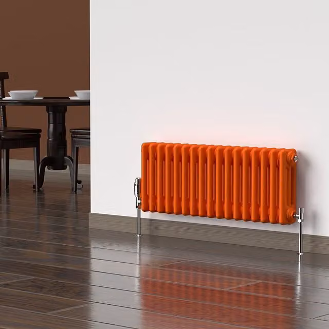 Lux Heat Horizontal Column Radiator in Sunburst Orange, W/H: 30.0 x 78.5 cm