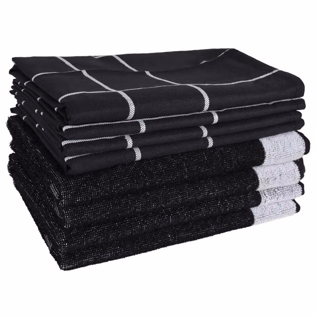 Berkfield Home 12 Piece Black Cotton Towel Set for Adults – 3
