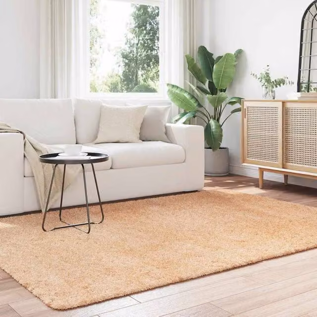 Berkfield Home NAVARRA Shaggy High Pile Rug, Beige, W: 160 cm, D: 230 cm