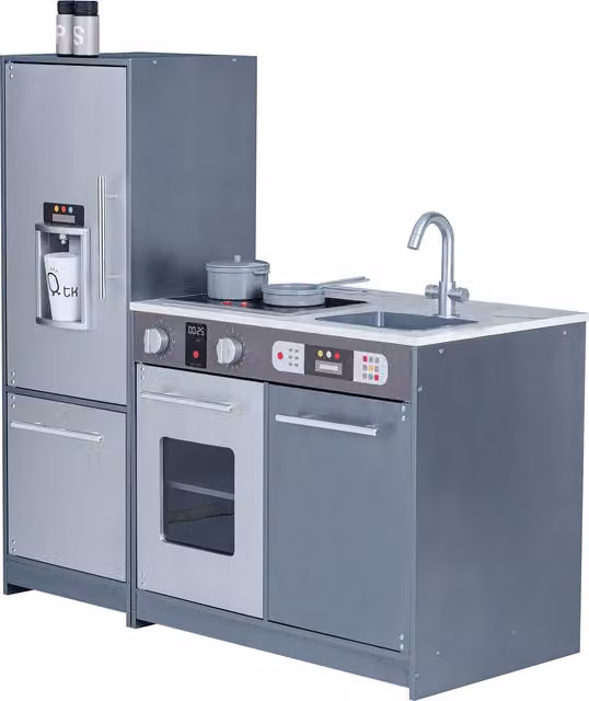 Teamson Kids Little Chef Milano Modern Play Kitchen in Grey