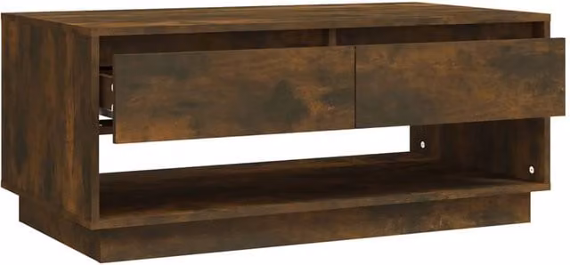Berkfield Home Modern Rectangular Coffee Table in Smoked Oak Brown, W/D/H: 102.5 x 55 x 44 cm – 1