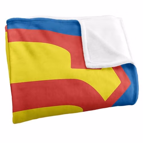 LOGOVISION Superman Shield 1948 Super Soft Silky Touch Fleece Throw Blanket, Multicolour, W: 127.0 cm, L: 152.4 cm – 2