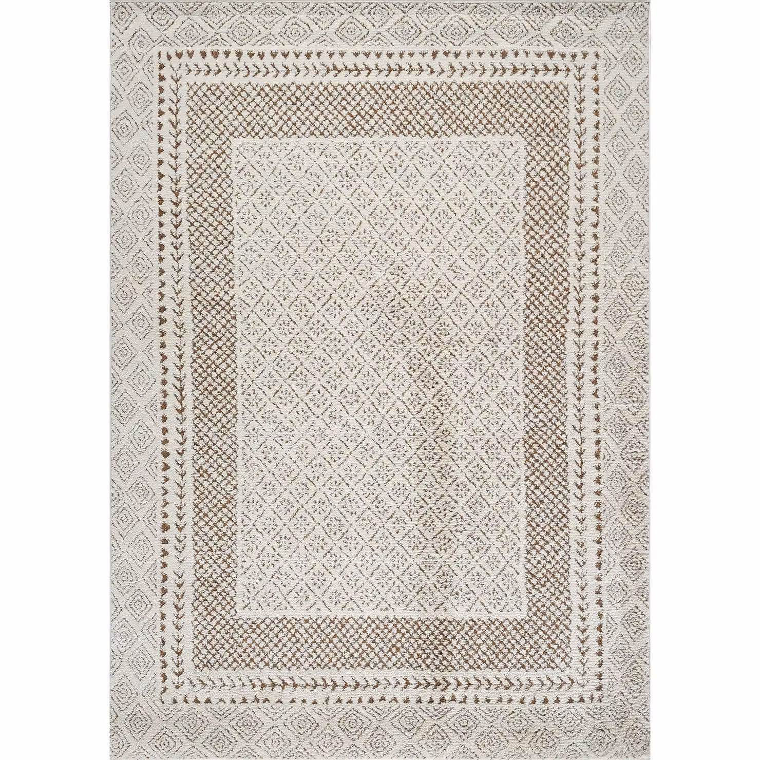 Livabliss Freud Modern High Pile Rug in Ivory, Black and Brown, W/D/H: 200 x 275 cm – 2