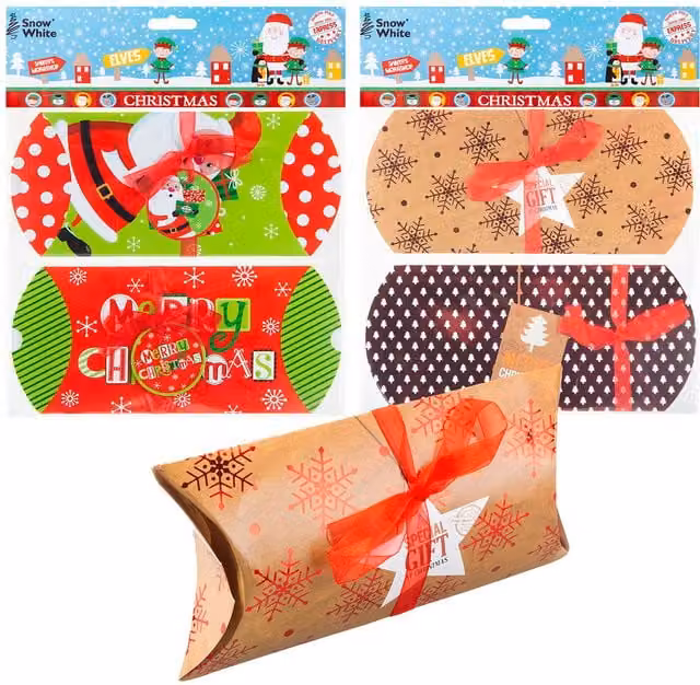 VFM e-Store Christmas Themed Gift Boxes, 2 Pack, Multicolour, W/D/H: 18 x 9 x 4 cm – 1