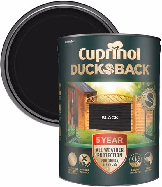Cuprinol Ducksback Timbercare Wood Paint - Black