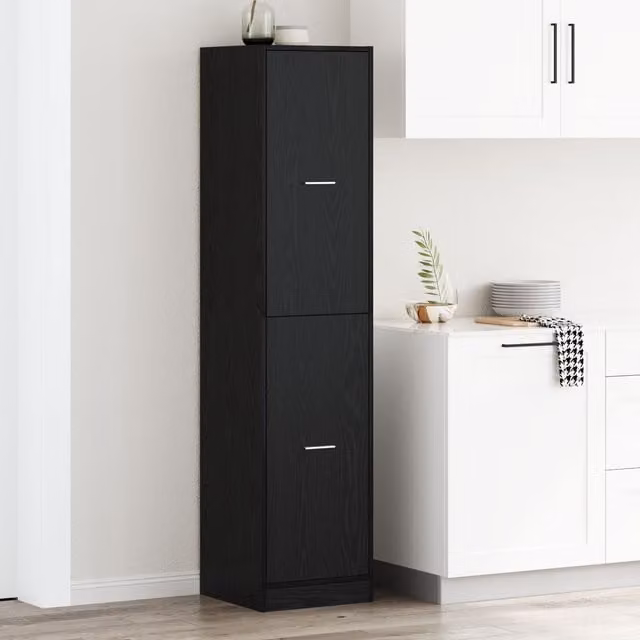 Berkfield Home Apothecary Cabinet in Black Oak, W: 40 cm, D: 41 cm, H: 174.5 cm