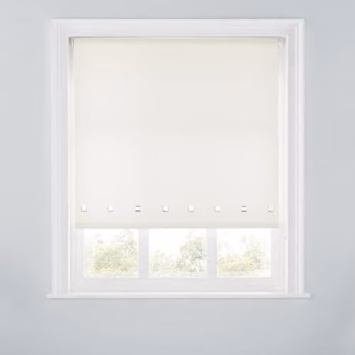 A.Unique Home Trimmable Square Eyelet Roller Blind, Beige, W: 60 cm, H: 170 cm