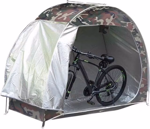 VOGREX Portable Bike Shed Tent Garden Storage Cover in Silver and Multicolour – 1