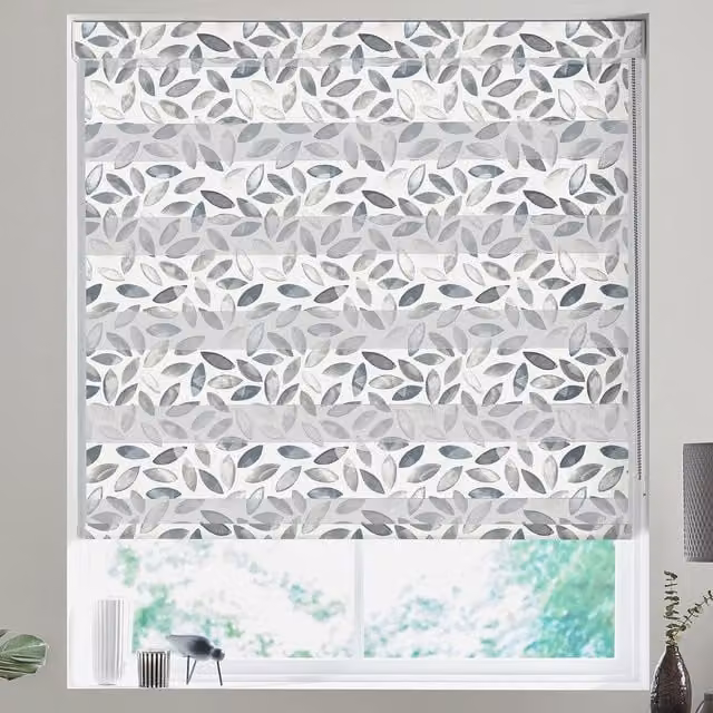 Terrys Roisin Made to Measure Day and Night Blind in Grey Striped Textile
