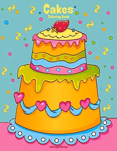 Cakes Coloring Book 1: Volume 1 by Createspace, Multicolour, H: 27.94 cm, W: 21.59 cm