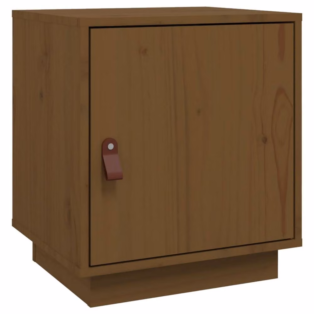 Berkfield Home Beautiful Bedside Cabinet in Honey Brown Solid Wood Pine, W: 40 cm, D: 34 cm, H: 45 cm – 2
