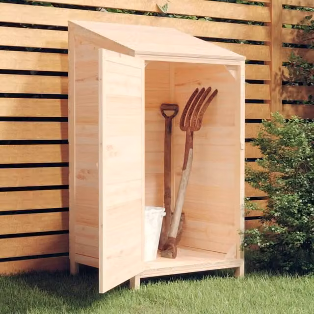 Berkfield Home Brown Solid Wood Fir Garden Shed, W/D/H: 55 x 52 x 112 cm