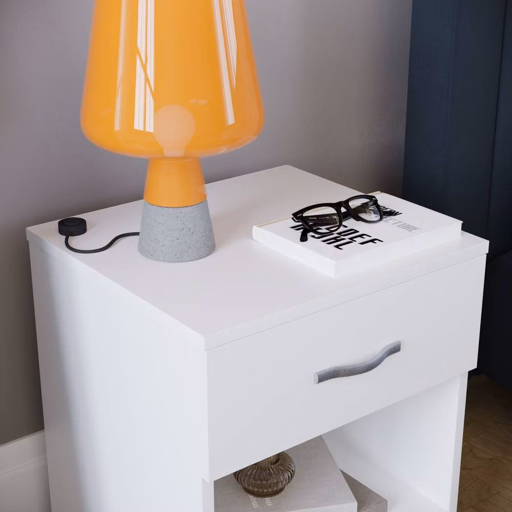 HD Designs Riano 1 Drawer Bedside Cabinet in White – 3