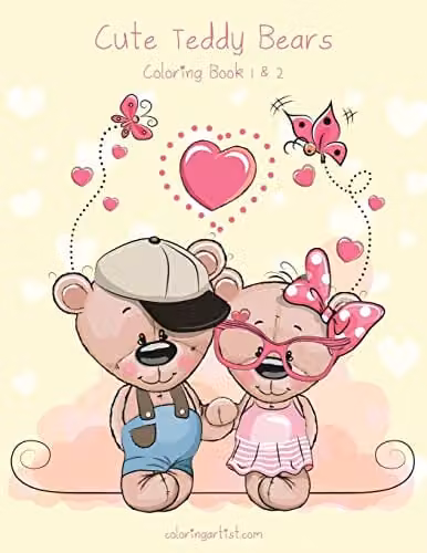 Createspace Cute Teddy Bears Colouring Book 1 & 2, Multicolour