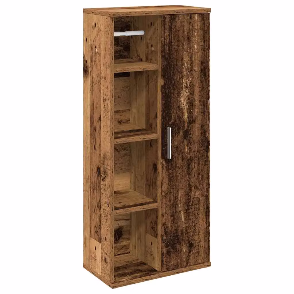 Berkfield Home Brown Rustic Bathroom Cabinet with Roll Holder and Open Shelf, W/D/H: 39 x 22 x 90 cm – 2