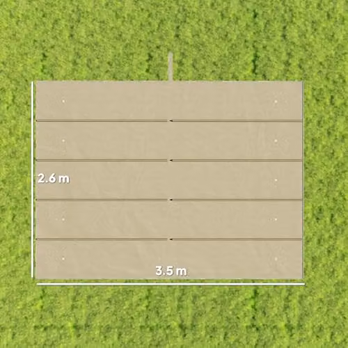 Outsunny Retractable Pergola Shade Cover, Beige, W: 3.5 m, D: 2.6 m – 3