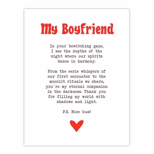 Artery8 Love Poem Goth Romantic Poetry Wall Art Poster Print on White Paper, W: 46.0 cm, H: 61.0 cm