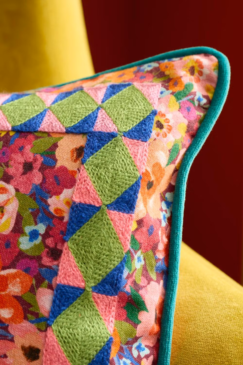 Sophie Robinson Darling Ditsy Reversible Filled Rectangular Cushion, Multicolour, W: 50 cm, H: 30 cm – 2