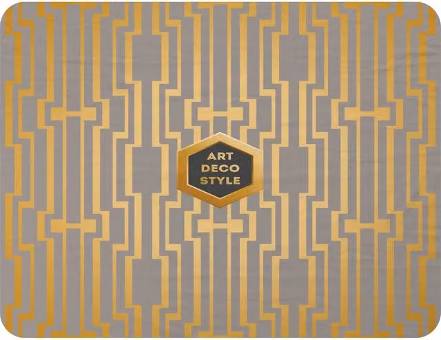 Benjamin Tate Design Art Deco Style Geometric Fleece Blanket in Gold and Beige, W/D/H: 120 x 150 cm – 2