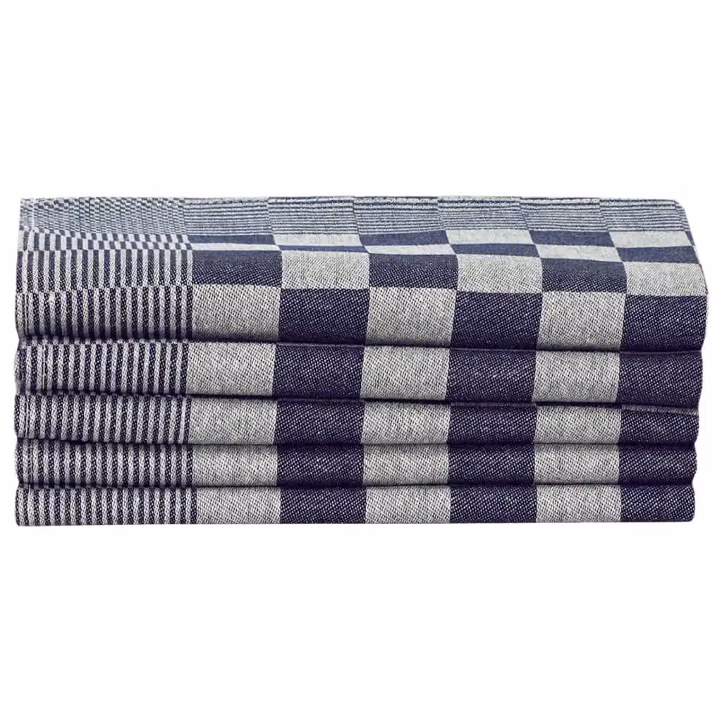 Berkfield Home 20 Piece Blue and White Cotton Towel Set for Adults – 5