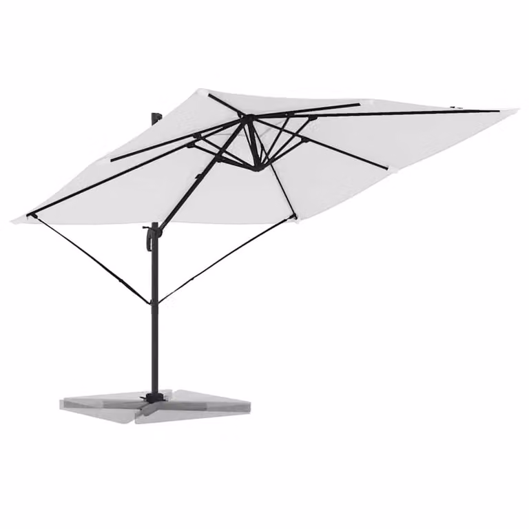 Berkfield Home Roma Cantilever Parasol in Sand Beige Aluminium, W/D/H: 285 x 285 x 265 cm