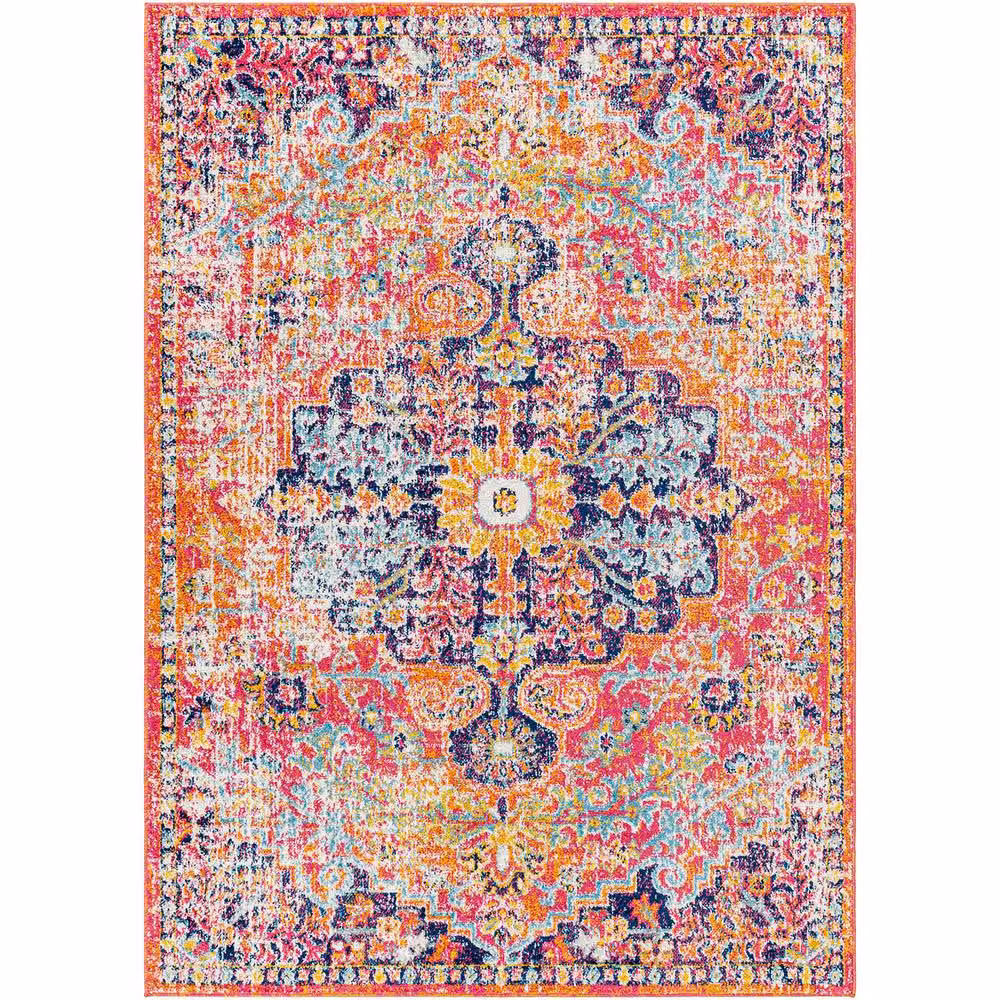 Livabliss Harput Vintage Boho Living Room Rug in Blue, Orange, Yellow and Grey, W: 200 cm, D: 275 cm – 2