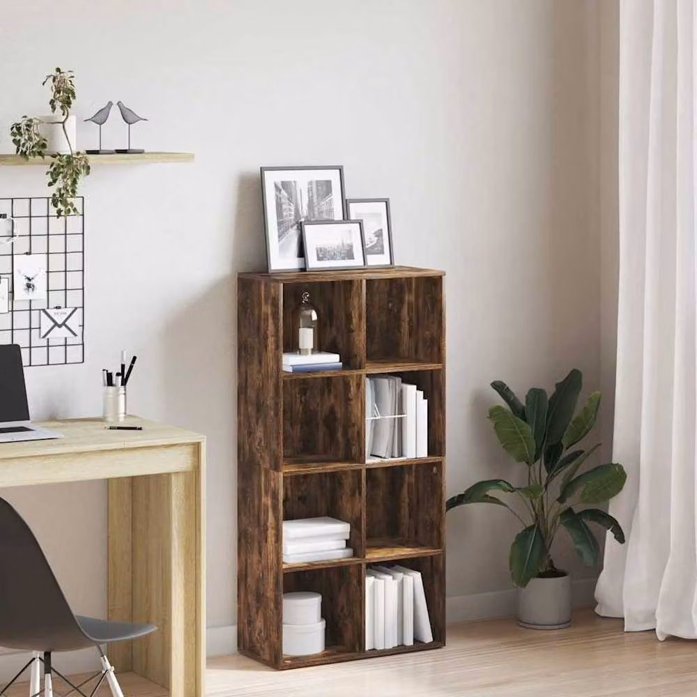 Berkfield Home Smoked Oak Book Cabinet and Sideboard in Brown, W/D/H: 66 x 30 x 130 cm – 2