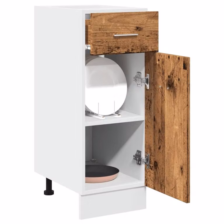 Berkfield Home Durable Drawer Bottom Cabinet in Brown, W/D/H: 30 x 46 x 81.5 cm